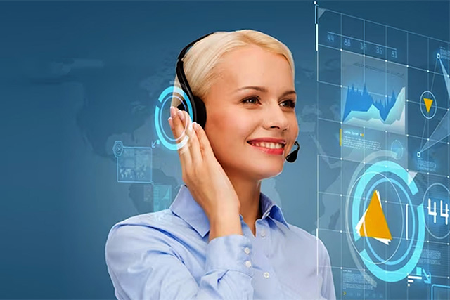 woman headset